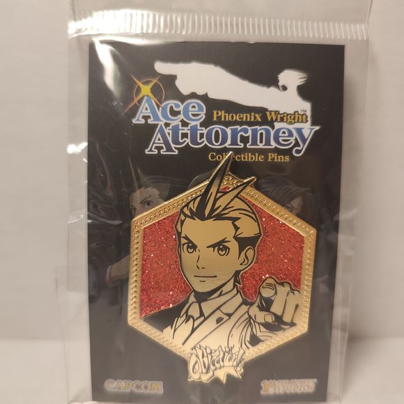 Ace Attorney Phoenix Wright Apollo Justice Golden Series Enamel Pin Collectible - Picture 2 of 3
